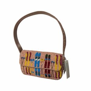 TJMaxx Viral Skiing Apres Ski & Pole Beaded Shoulder Bag Winter Aspen Banff Trip